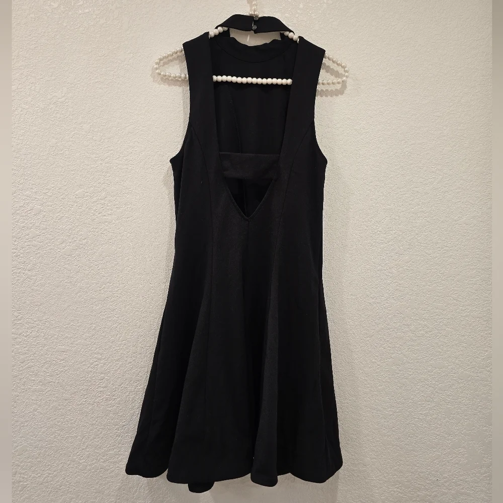 Free People Layla Fit & Flare Ponte Knit Dress in black Size S - Picture 4 of 8